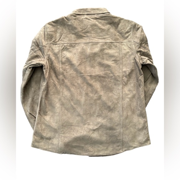BlankNYC Men's Goat Skin Leather Shirt Jacket Real Suede 100% SZ Large Shacket - Picture 3 of 11